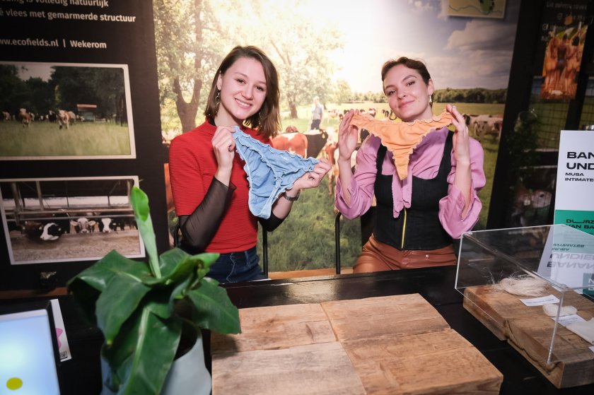 Van de vezels uit de stammen van de bananenplant kan lingerie worden gemaakt. Foto Guy Ackermans