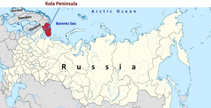 Fig. 1. Location of the Kola Peninsula.